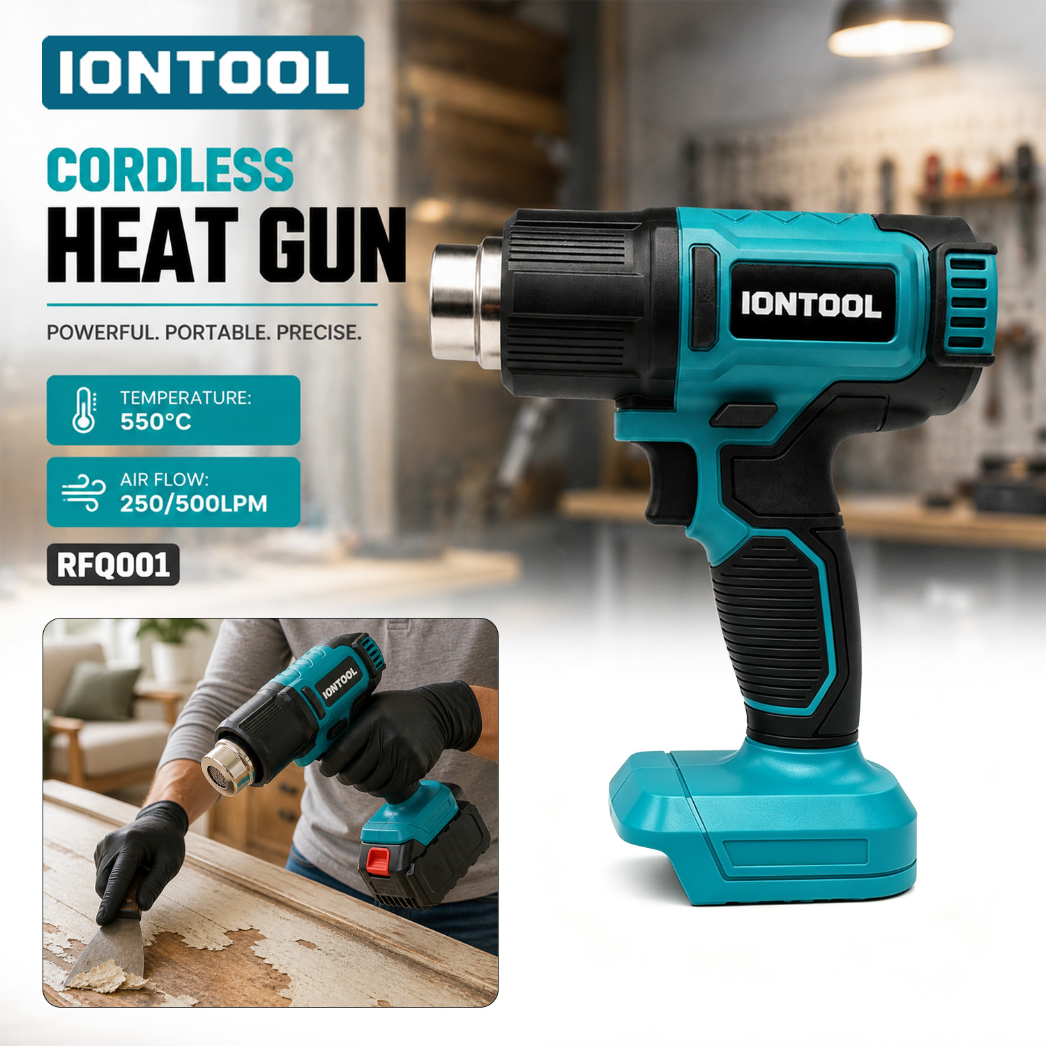 Heat Gun Small - IONTOOL 휴대용 무선 열풍기 550 ℃