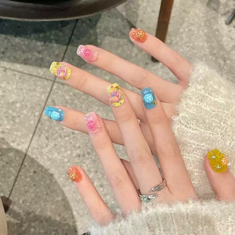Resin Crafts - 100개 미니 컬러풀 거북이 레진 참