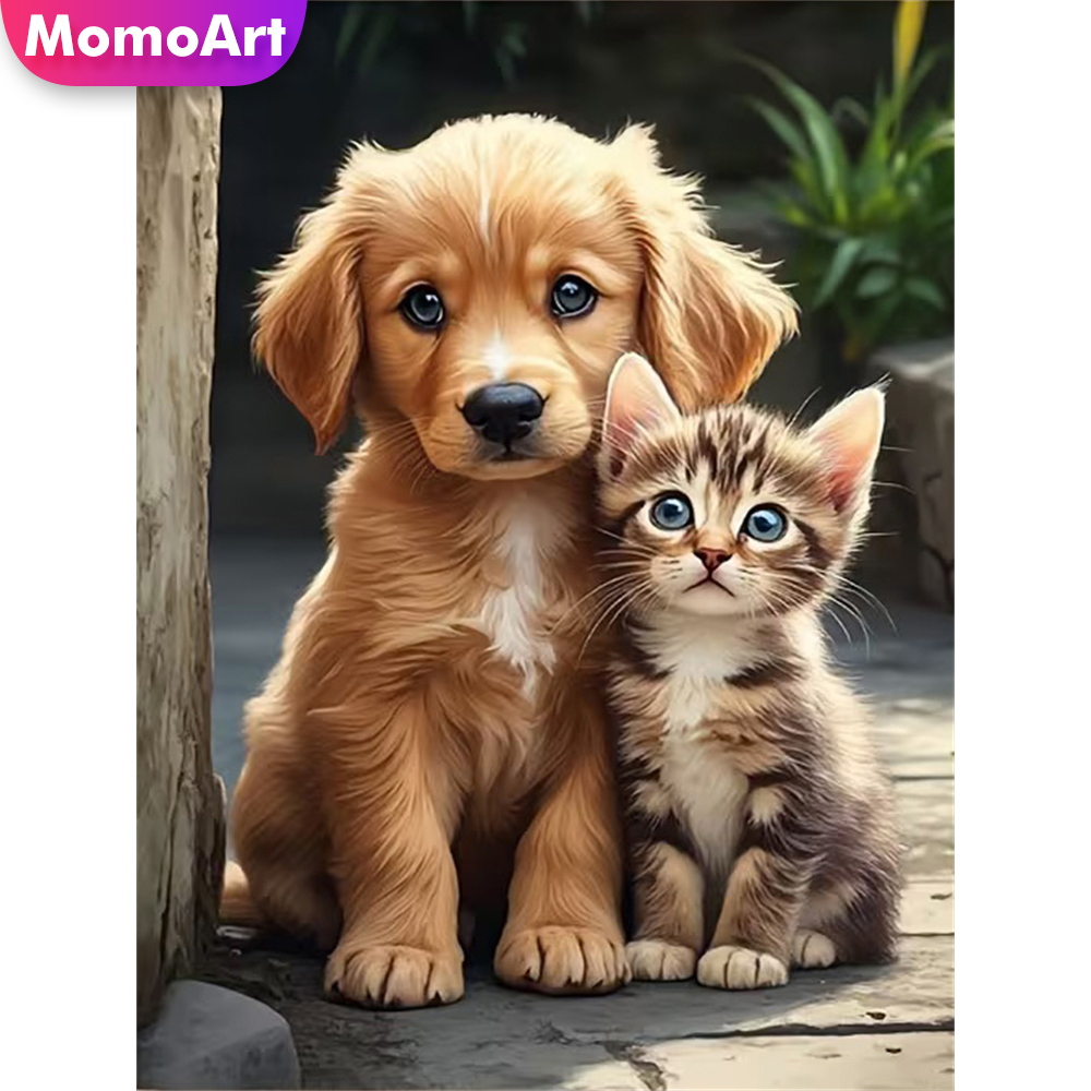 Resin Craft For Beginners - 모모아트 다이아몬드 자수 개 동물 그림