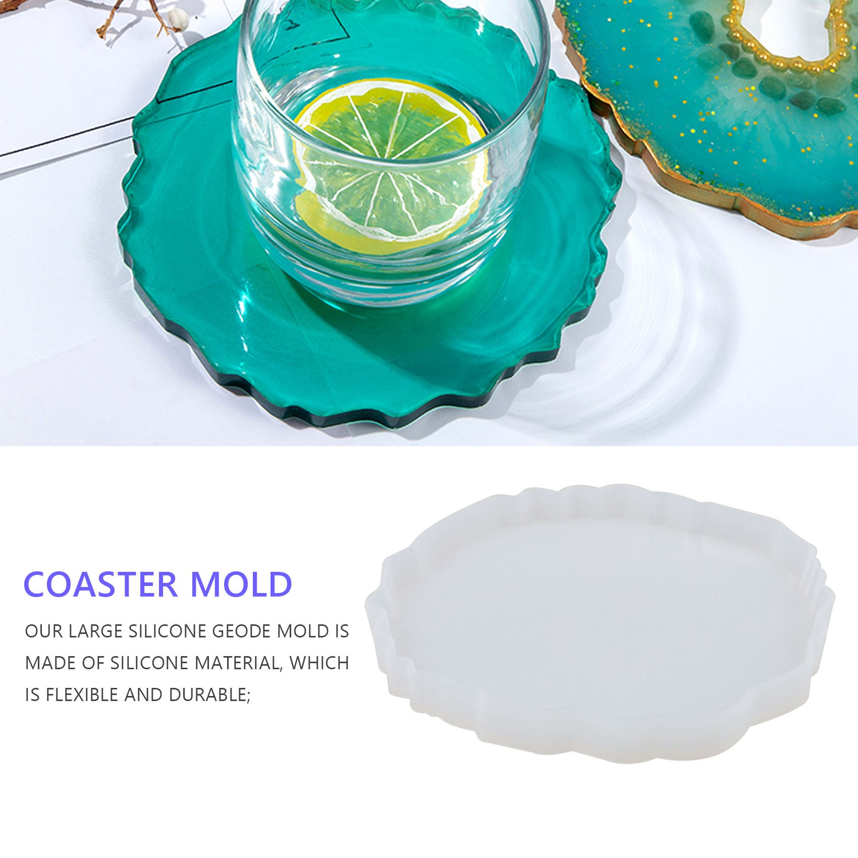 A58Z 6개입 레진 코스터 몰드 대형 실리콘 지오드  - Geode Mold Silicone 리뷰 및 가격