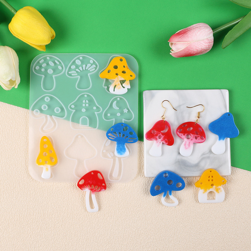 천공 된 실리콘 몰드와 멀티 스타일 버섯 귀걸이 펜던트 - Flower Preservation Resin 리뷰 및 가격