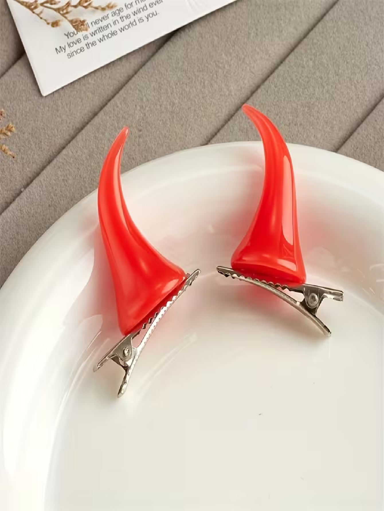 2피스 세트, 빨간색 뿔 헤어 클립 할로윈 악마 뿔,  - Resin Craft Ideas 리뷰 및 가격