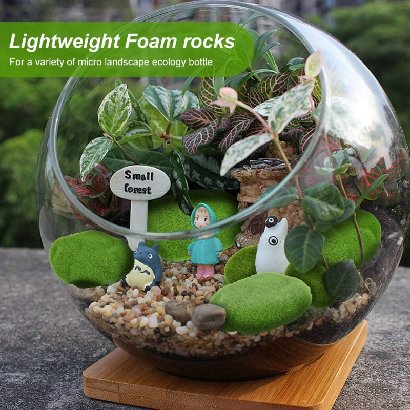 50/5PCS 인공 거품 이끼 돌 가짜 녹색 이끼 돌  - Terrarium Moss Art 리뷰 및 가격