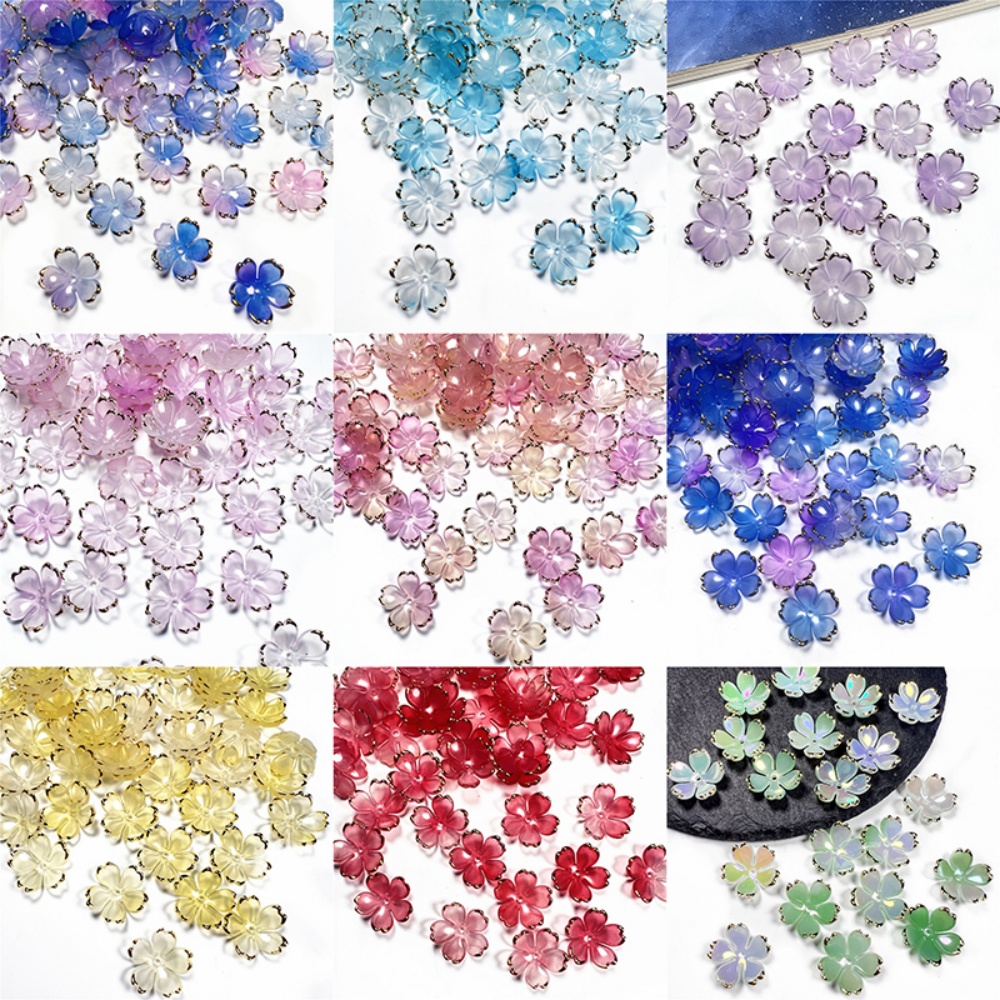 50 개/몫 19mm 아크릴 벚꽃 꽃 구슬 꽃잎 참 커 - Flower Preservation Resin 리뷰 및 가격