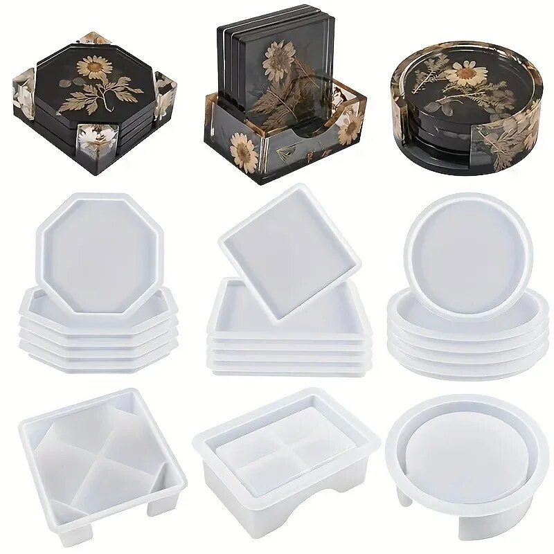 코스터 수지 금형 세트에는 1pc 코스터 보관 상자 금 - Serving Tray Mold 리뷰 및 가격